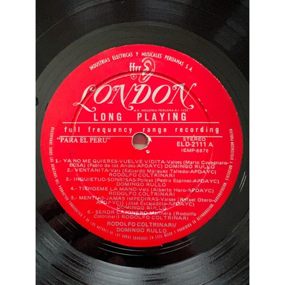 Rodolfo Coltrinari Domingo Rullo Para El Peru LP ELD-2111 IEMPESA VG+ - Picture 5 of 7